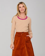 Bellissimo L/S Top- Caramel Stripe