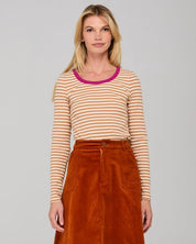 Bellissimo L/S Top- Caramel Stripe
