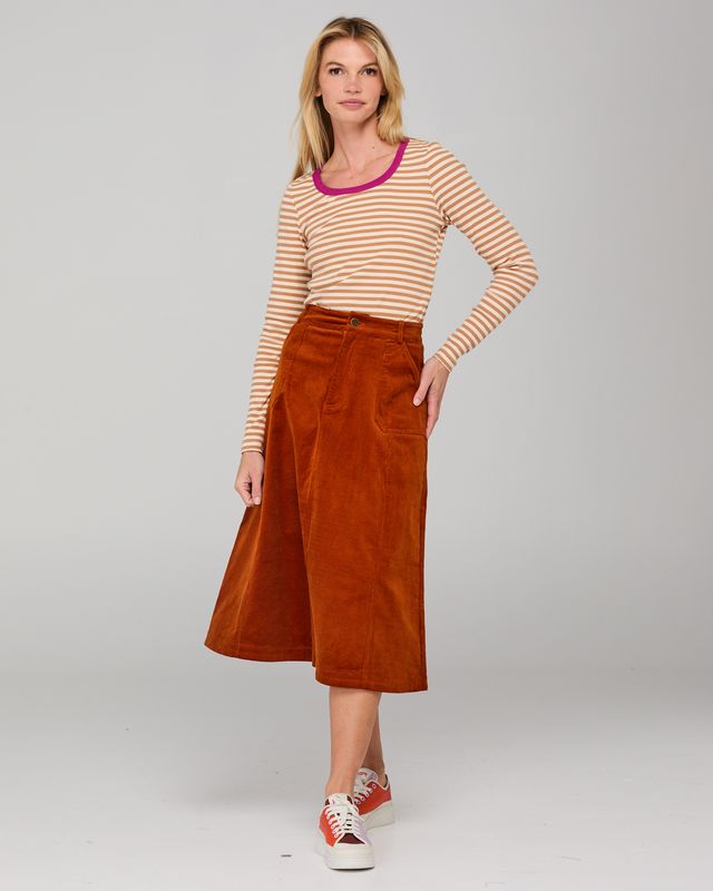 Bellissimo L/S Top- Caramel Stripe