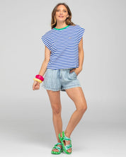 Bellissimo Tee- Blue Stripe