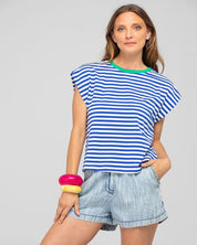 Bellissimo Tee- Blue Stripe