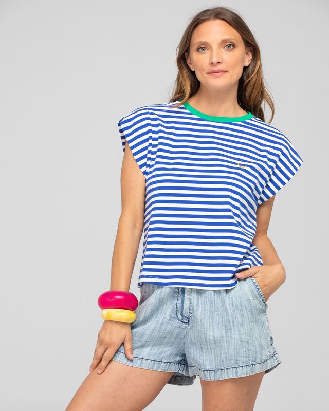 Bellissimo Tee- Blue Stripe