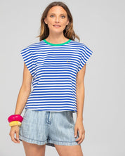 Bellissimo Tee- Blue Stripe