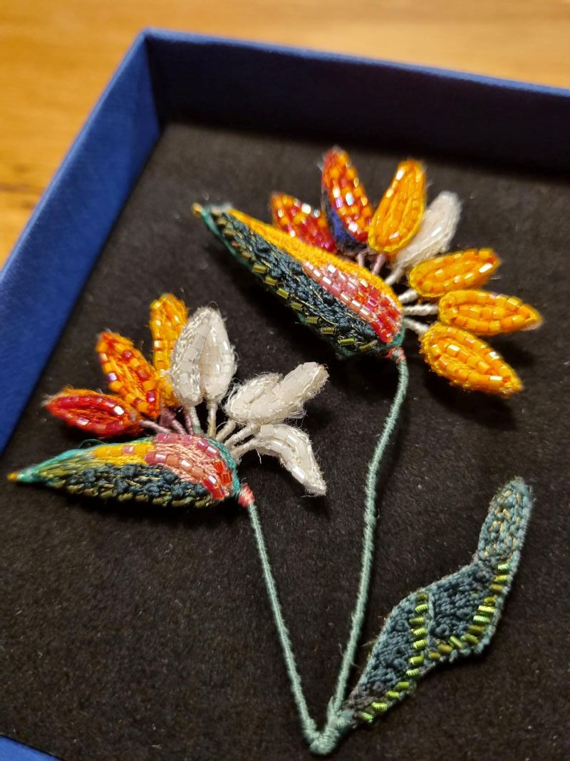 Bird of Paradise Flower Brooch
