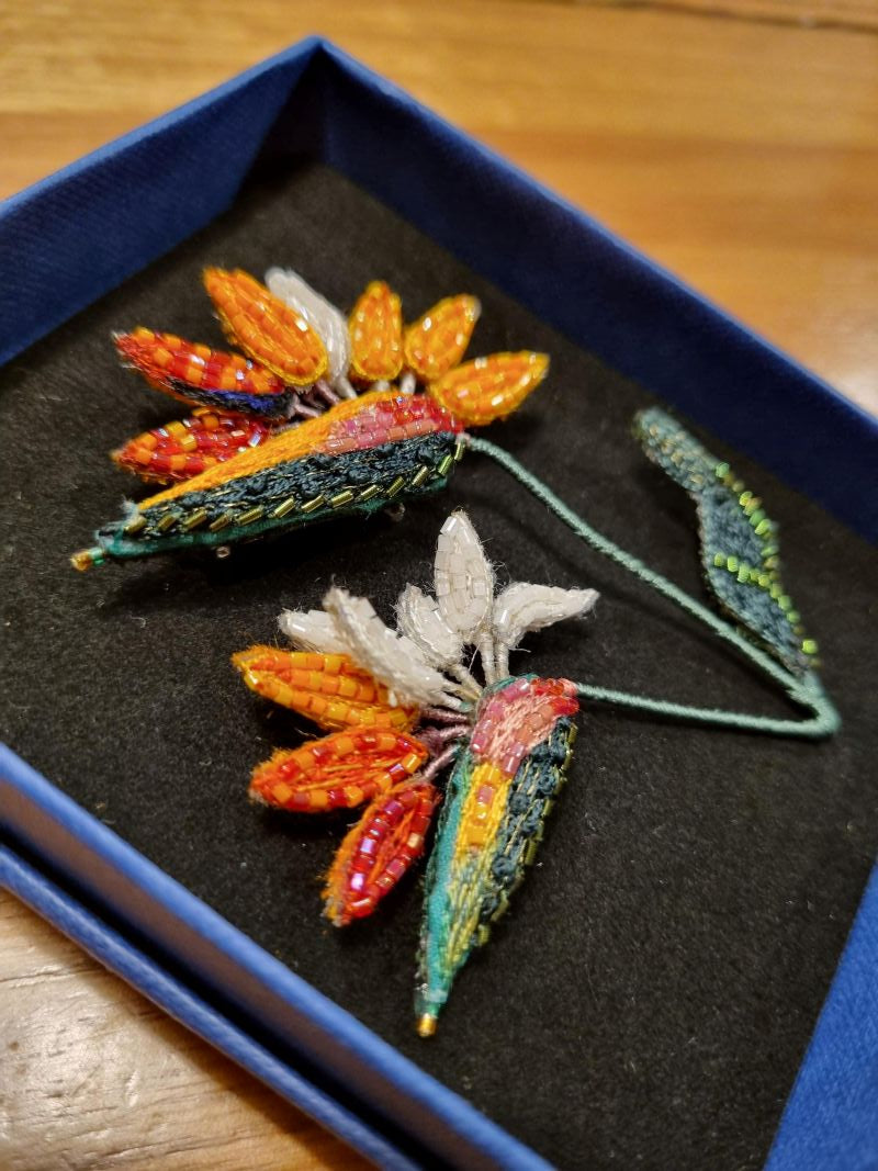 Bird of Paradise Flower Brooch