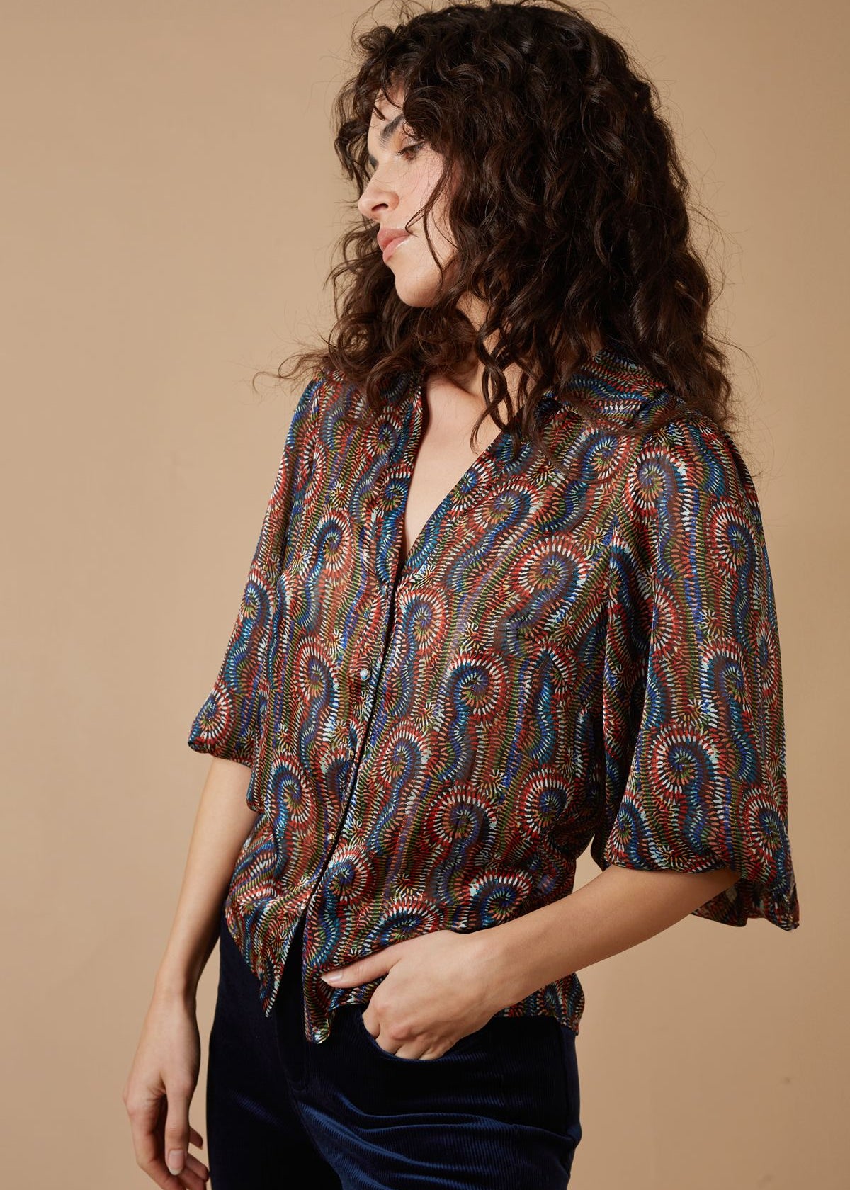 Traffic People Charlie Shirt in Swirls  Strangers Print