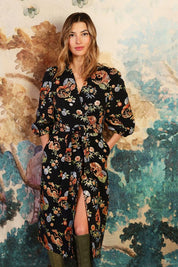 Traffic People Fleeting Fools Duster Coat in Black