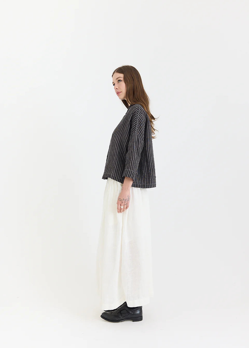 BlackStripeRaeShirtPrimroseSkirtWhite-MettaMelbourne1.webp