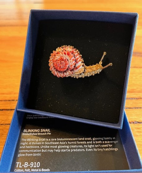 Blinking Snail Brooch