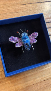 Blue Bumblebee Brooch