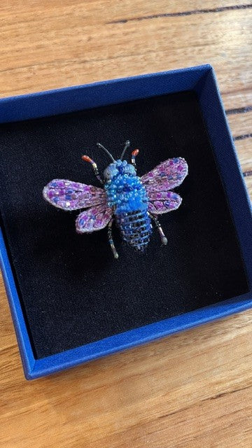 Blue Bumblebee Brooch