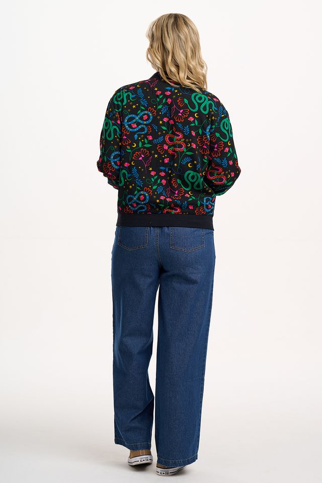 Bobbi Bomber Jacket- Snake Floral