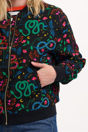 Bobbi Bomber Jacket- Snake Floral