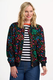 Sugarhill Brighton Bobbi Bomber Jacket Snake Floral