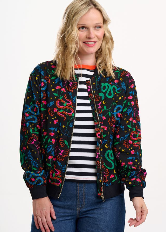 Sugarhill Brighton Bobbi Bomber Jacket Snake Floral