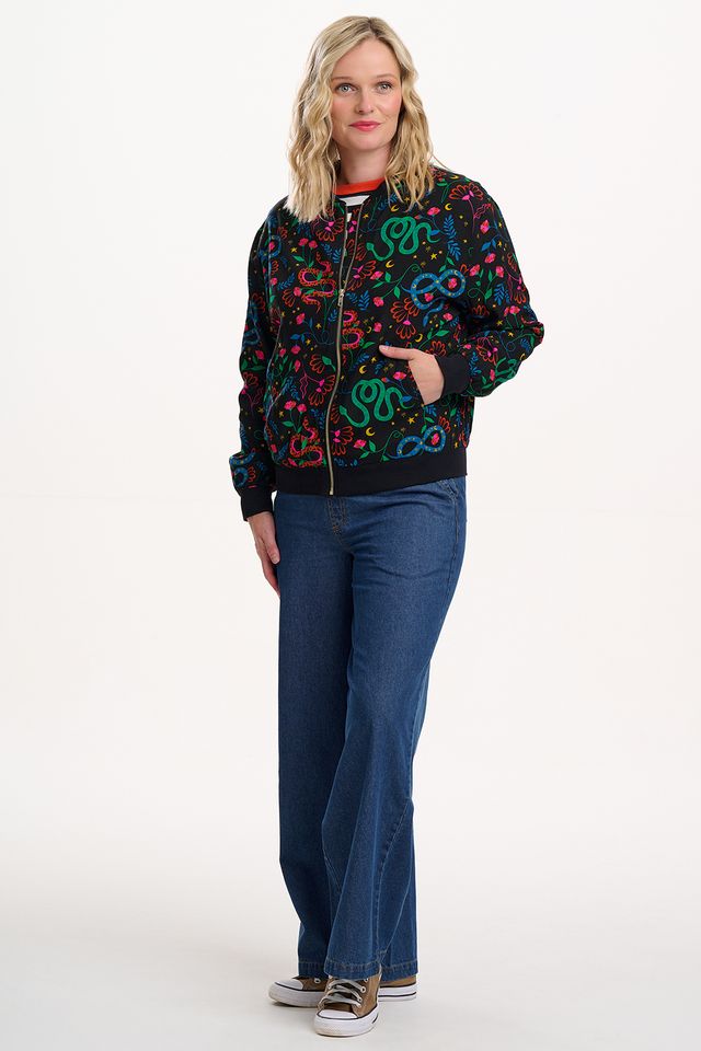 Bobbi Bomber Jacket- Snake Floral