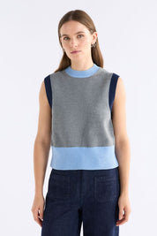 ELK the Label Bolsa Knit Vest in Grey Marle