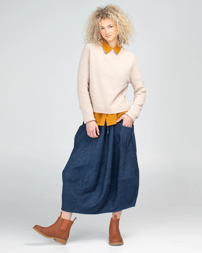 Boom Shankar Guru Skirt in Dark Denim
