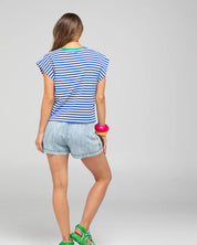 Bellissimo Tee- Blue Stripe