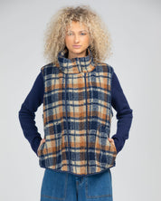 Alba Vest- Navy/Brown