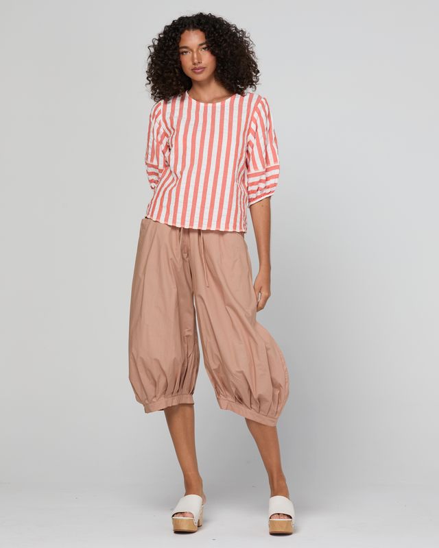 Ava Top- Watermelon Stripe