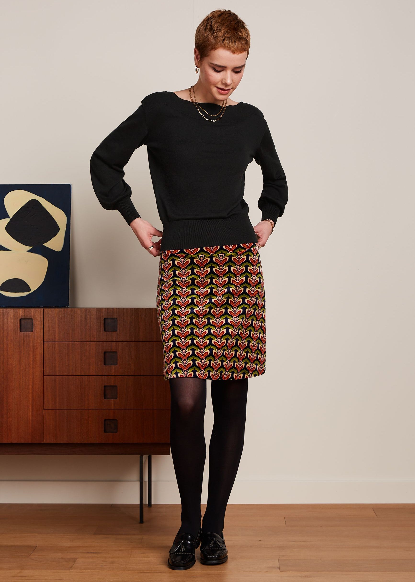 King Louie Border Skirt in Sunday Print