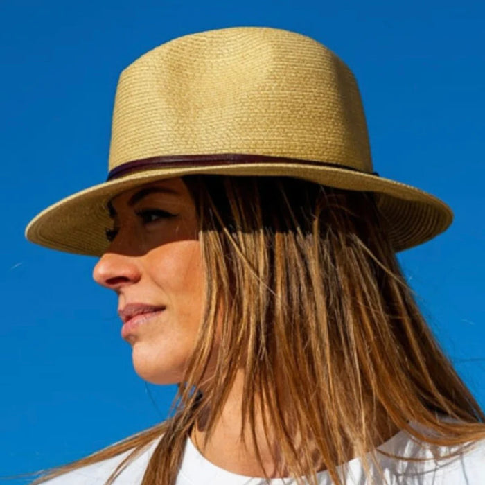 Borsalino Hat with Leather Strap-Havane