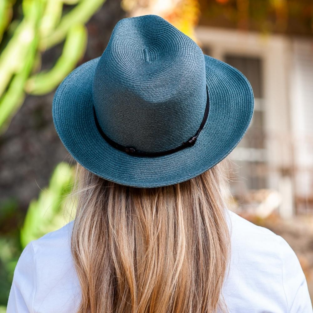 Borsalino Hat with Leather Strap-Slate