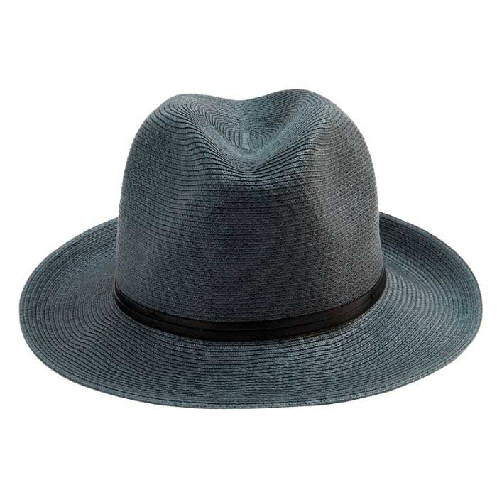 Borsalino Hat with Leather Strap-Slate