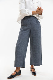 Bowie Pant- Navy Pinstripe