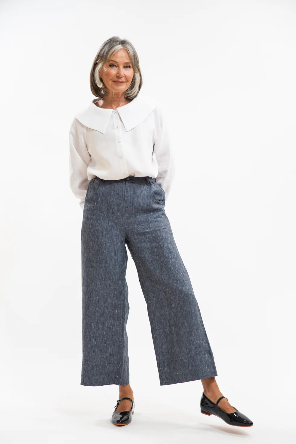 Bowie Pant- Navy Pinstripe