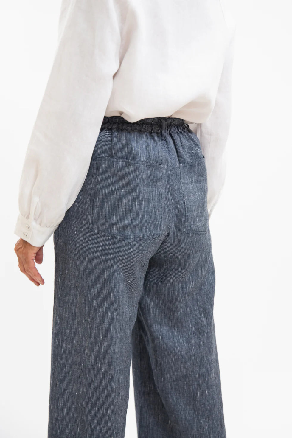 Bowie Pant- Navy Pinstripe
