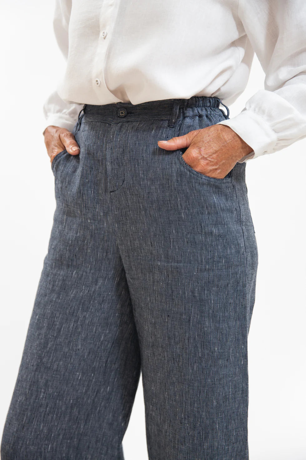 Bowie Pant- Navy Pinstripe