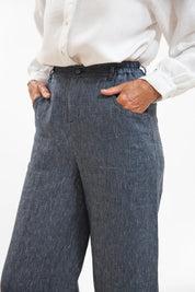Bowie Pant- Navy Pinstripe