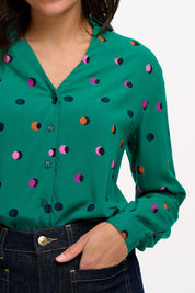 Bretta Shirt- Rainbow Polka