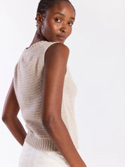 Crew Neck Tank- Wheat