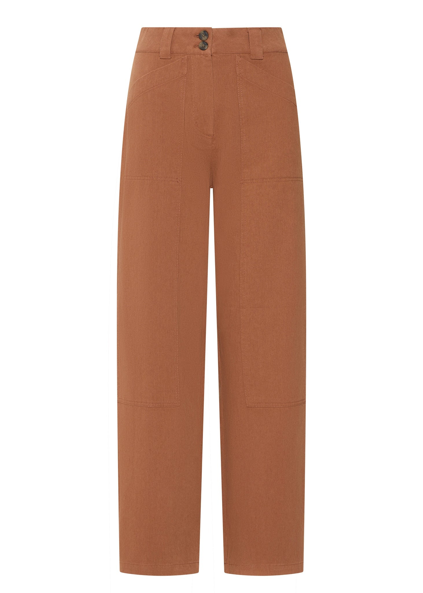 POL Clothing Bronel Barrel Pant in Toffee