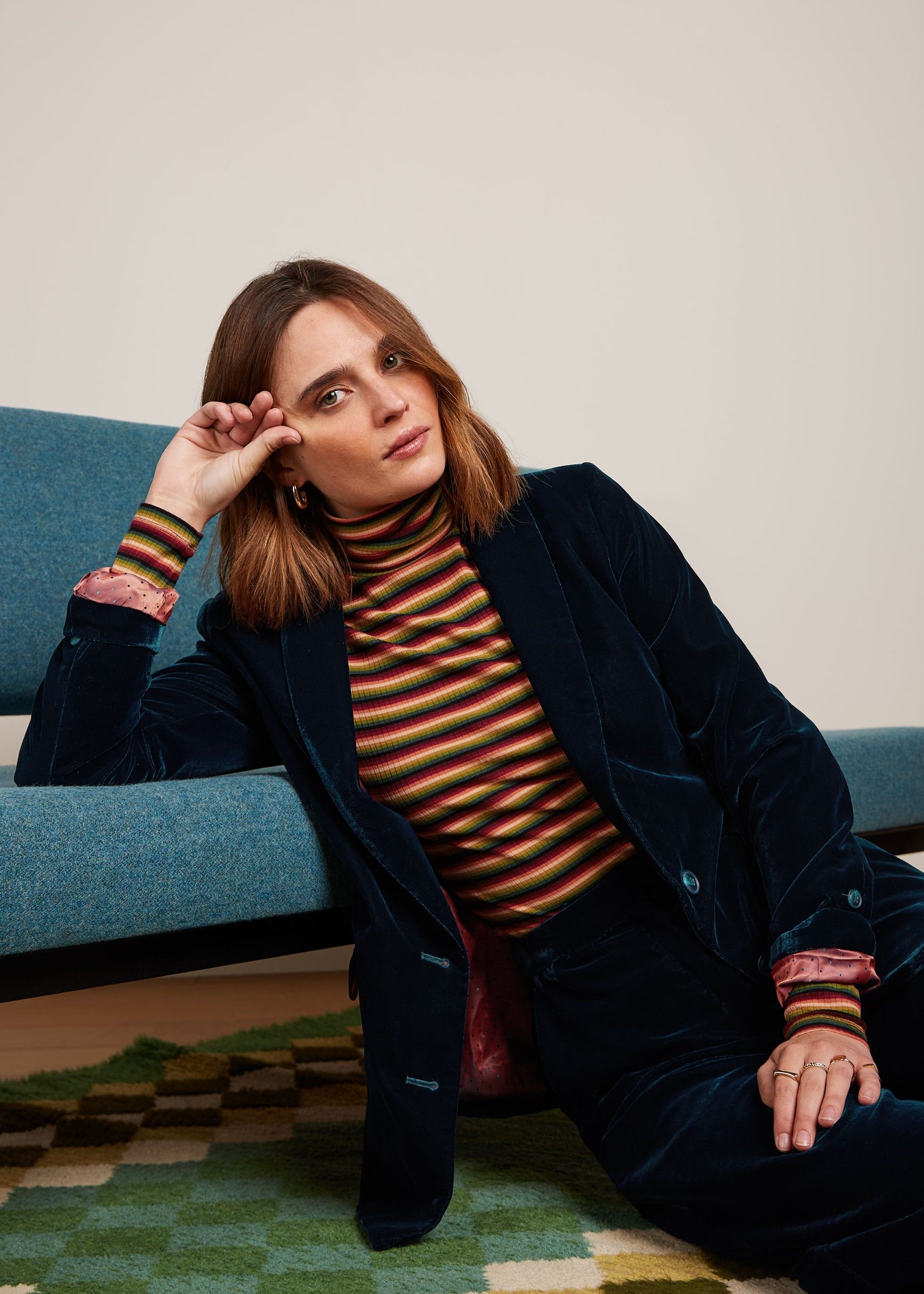 King Louie Brooke Blazer in Gamine Velvet