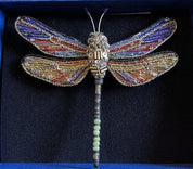 Trovelore Embellished Brooch Pin Brown Hawker Dragonfly