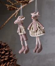 French Country Brown Mouse Hanging Decorations