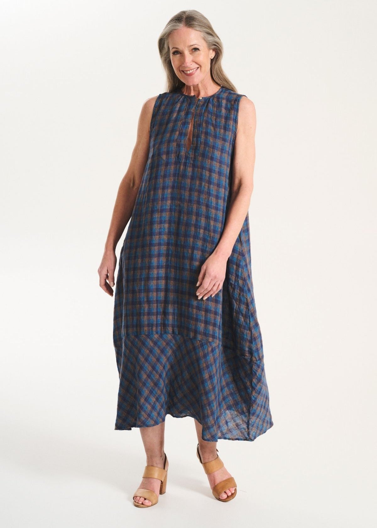 Olga de Polga Bruges Linen Dress in Blue