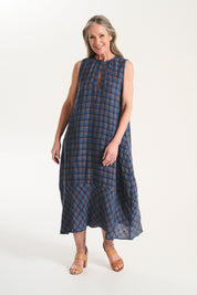 Olga de Polga Bruges Linen Dress in Blue