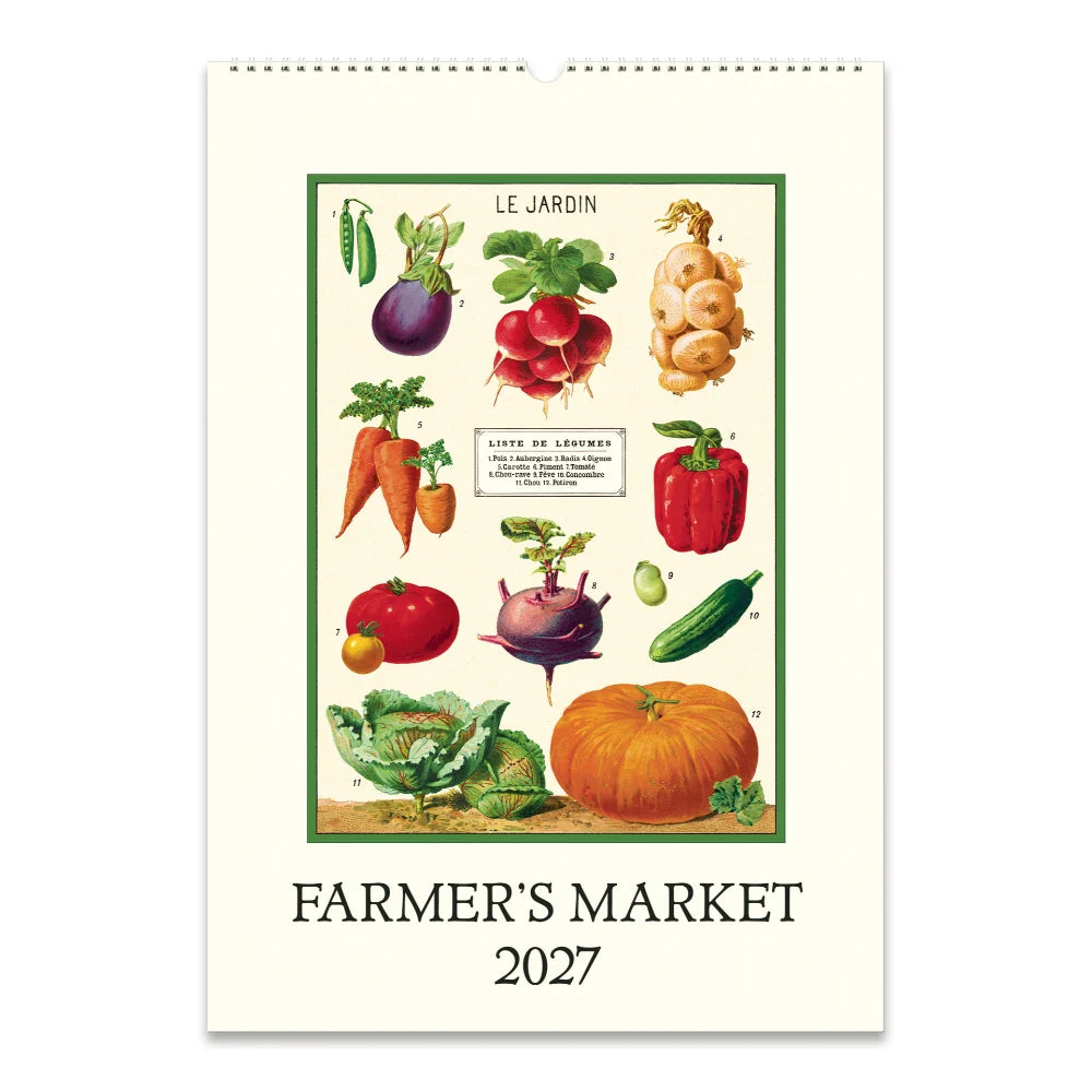 Cavallini & Co 2027 Wall Calendar Farmer's Market