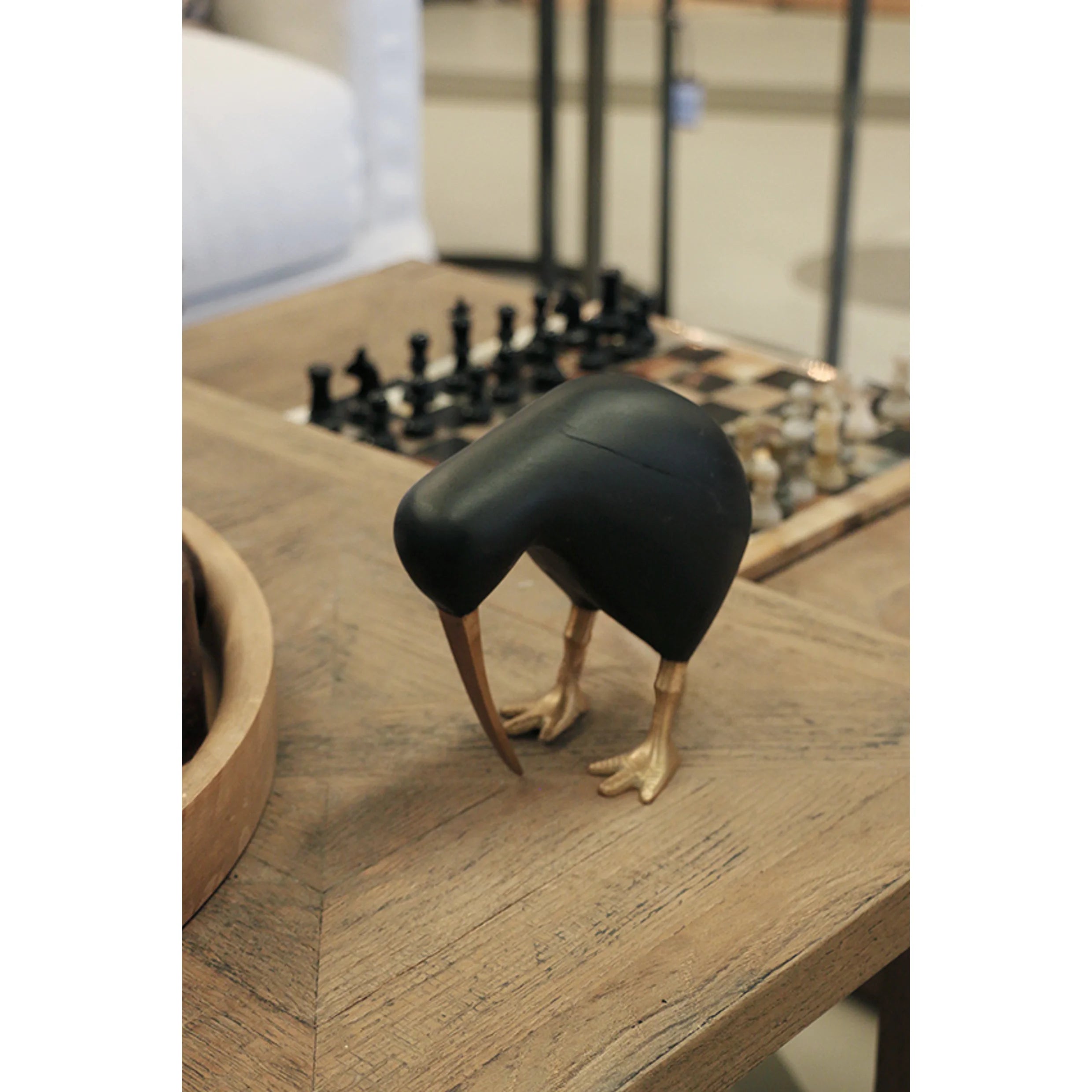 Wooden Kiwi with Brass Beak