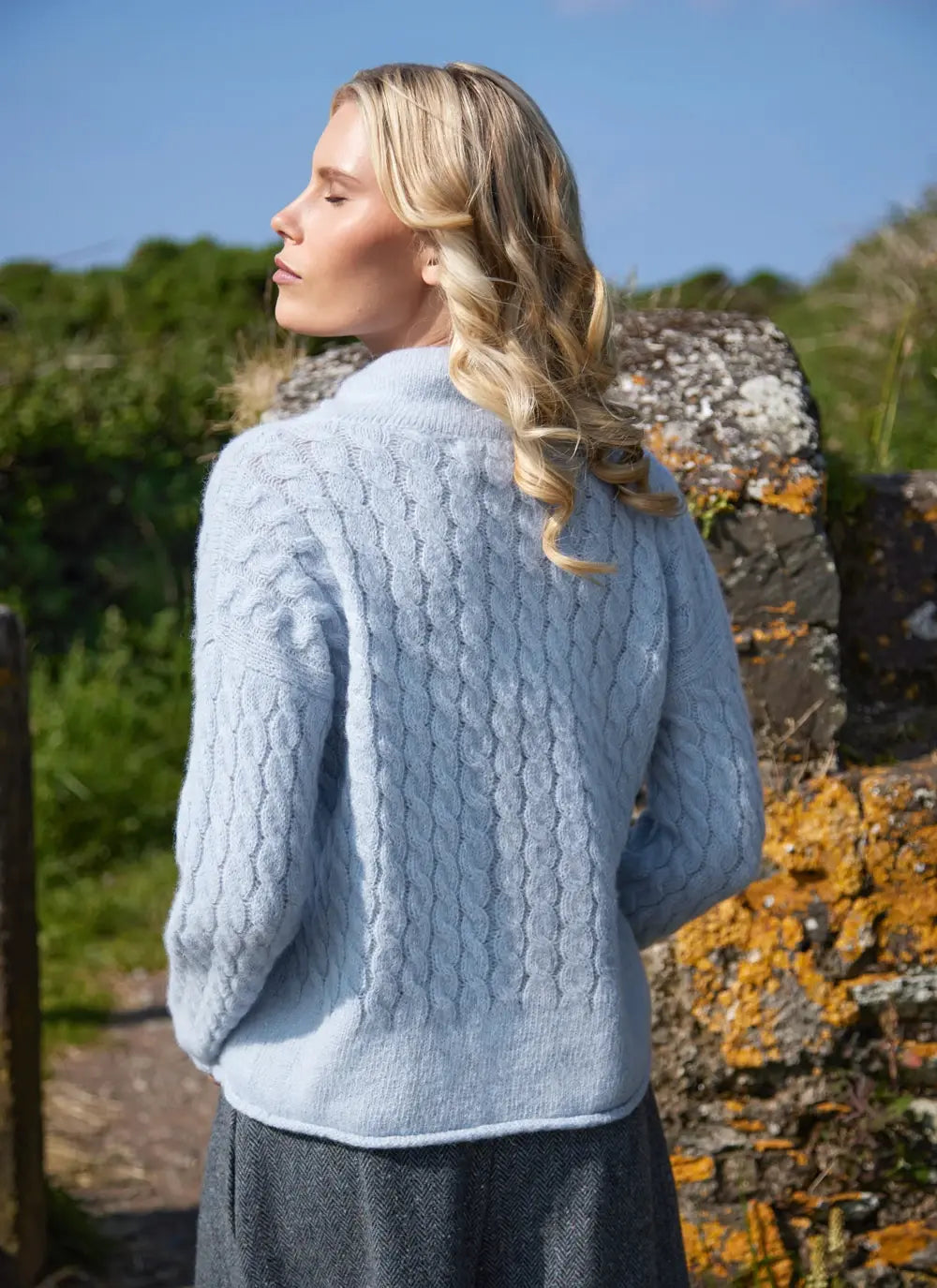 Cable Funnel Neck Sweater