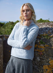 Cable Funnel Neck Sweater