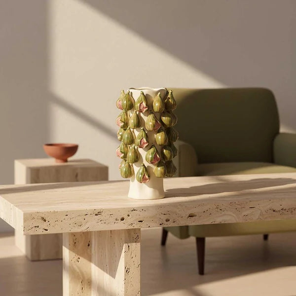 Florabelle Capri Fig Vase Green & Cream
