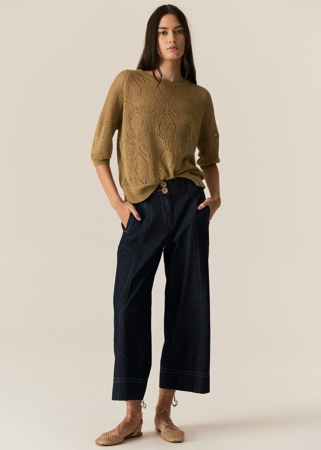 Carsen Crop Pant- Dark Wash