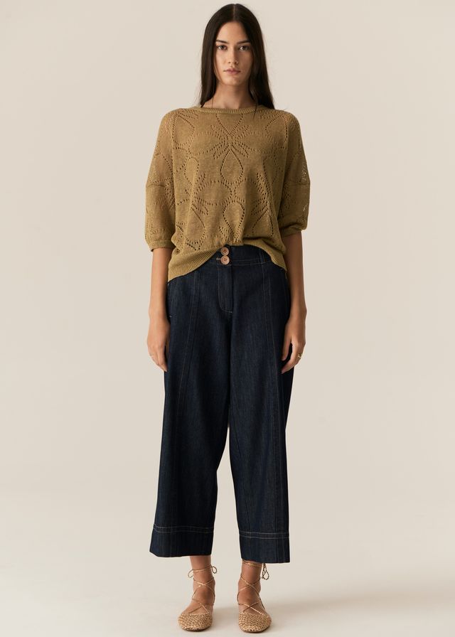 Carsen Crop Pant- Dark Wash