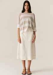 POL Carsen Denim Skirt in Ecru